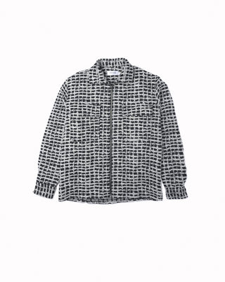 Silted Flannel Overshirt Black/White