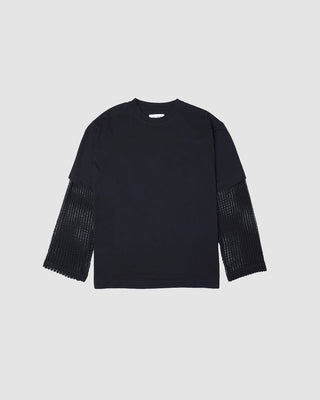 Silted L/S Double T-Shirt Black