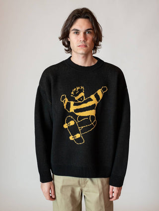 Polar Skate Co. Skate Dude Knit Sweater Black - 1i-sx-1