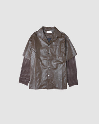 Silted Double Leather Shirt