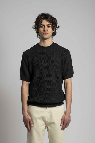 Arte Antwerp Klewik Knit T-Shirt Black - m1e-1