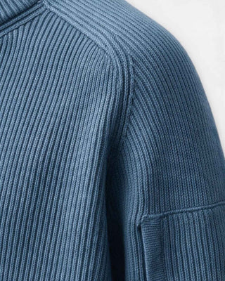C.P. Company Full Rib Cotton Lens Crewneck Sweater Orion Blue