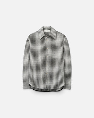 Séfr Button Up Flannel Shirt White/Black Check