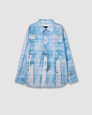 Andersson Bell Trompe L'Oeil Printed Check Shirts Blue