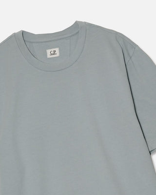 C.P. Company 24/1 Jersey Short Sleeve Bottom Logo T-Shirt Silver Blue