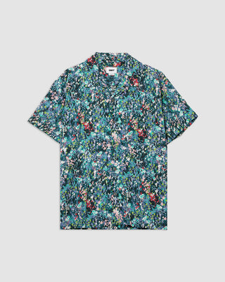 Obey The Garden Woven Shirt Teal Blue Multi