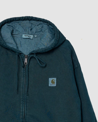 Carhartt WIP Hooded Vista Jacket Sweat Deep Lagoon garment dyed