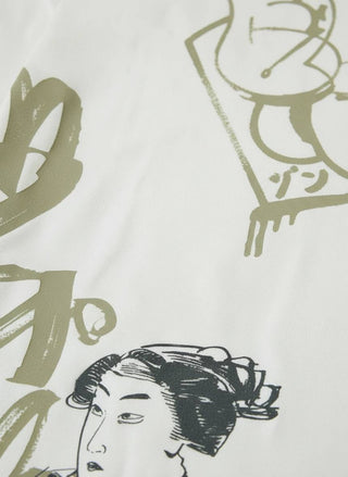 Evisu Ht Graffiti Aop Ss Tee Ecru