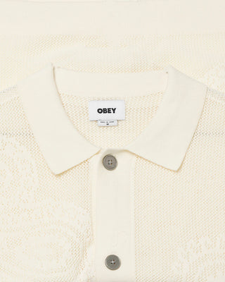 Obey Tear Dop Open Knit Shirt Unbleached