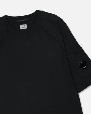 C.P. Company Light Fleece Short Sleeve Sweatshirt Black