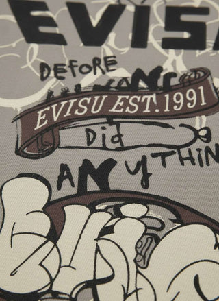 Evisu Ht Graffiti Printed Ss Tee Grey