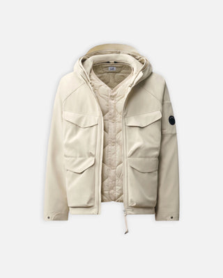 C.P. Company Shell-R Padded Hooded Lens Jacket Silver Birch