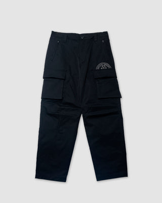 Evisu Woven Kamon & Seagull Emb pants Black