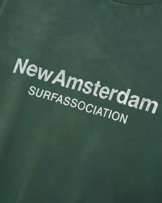 New Amsterdam Surf Association Worked Logo Tee Forest/White
