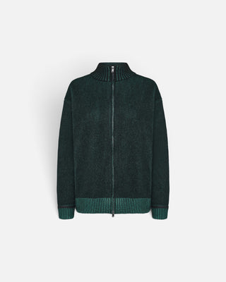 Rains Sowa Knit Zip Cardigan 506 Black/ Envy
