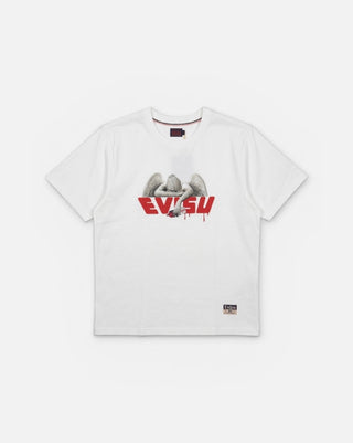 Evisu Ht Angel & Aerosol Spray Paint Printed Ss Tee Off White