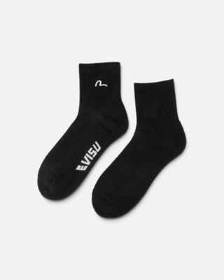 Evisu Ht Seagull Embroidery Mid. Socks Black