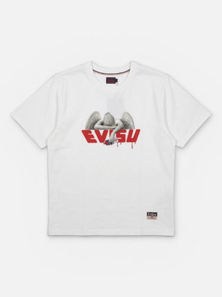 Evisu Ht Angel & Aerosol Spray Paint Printed Ss Tee Off White