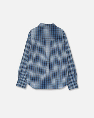 Andersson Bell Blue Check Layered Shirt Blue/Blu
