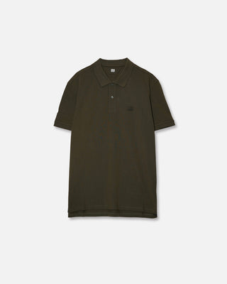 C.P. Company Stretch Piquet Short Sleeve Logo Polo Ivy Green