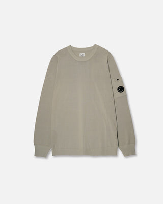 C.P. Company Cotton Crepe Crewneck Lens Sweater Dove