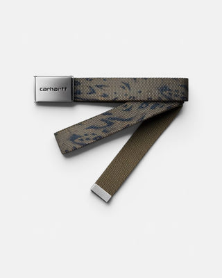 Carhartt WIP Clip Belt Chrome Duck Feather Print Cypres