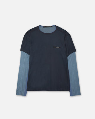 Andersson Bell Brad Wool Layered T-Shirt Slate Blue/Asphalt Multi