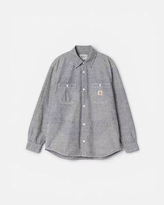 Carhartt WIP L/S Painter Shirt Black Worn Used Splatter