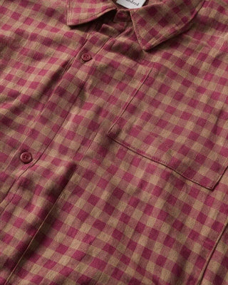 Won Hundred Mason Check Shirt Granita Pink Comb