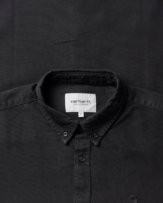 Carhartt WIP L/S Bolton Shirt Black Garment Dyed