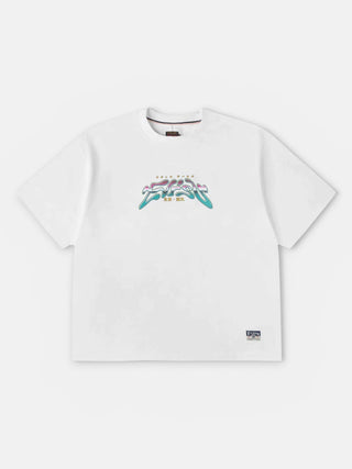 Evisu Ht Neon Leopard Printed Ss Tee Off White