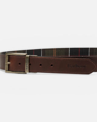 Barbour Reversible Tartan Leather Belt Brown