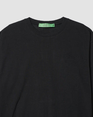 Garment Workshop Long Sleeve Tee With Doyble Embroidery Chaos Black