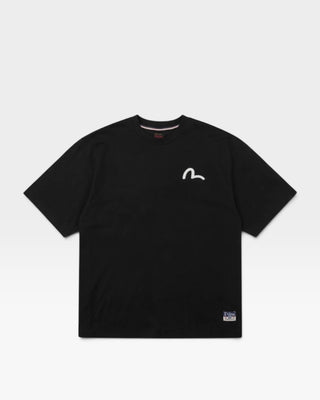 Evisu Ht Glitter Segull Printed Ss Tee Black