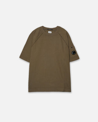 C.P. Company Light Fleece Short Sleeve Sweatshirt Ivy Green