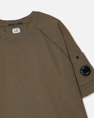 C.P. Company Light Fleece Short Sleeve Sweatshirt Ivy Green