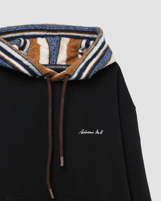 Andersson Bell Unisex Logo Embroidery Hoodie Black