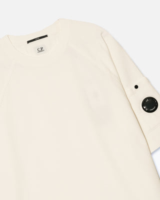 C.P. Company Light Fleece Short Sleeve Sweatshirt Gauze White