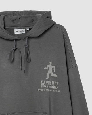 Carhartt WIP Hooded Distance Sweatshirt Sweat Graphite stone dyed