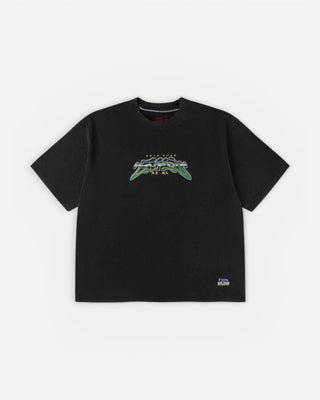 Evisu Ht Neon Leopard Printed Ss Tee Black