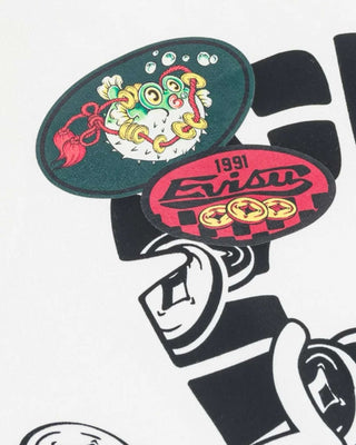 Evisu Ht Brocade Kamon Applique Ss Tee White