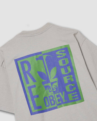 Obey Resource Heavy Weight Boxy Tee Silver Grey