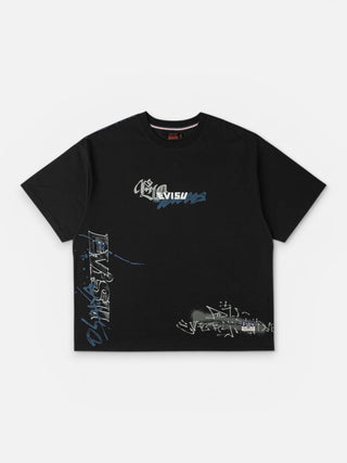 Evisu Ht Graffiti Aop Ss Tee Black