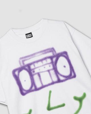 Obey Happy Boombox Boxy Tee White