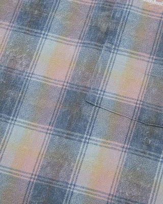 New Amsterdam Surf Association Flanel Short Sleeve Button Up Rainbow