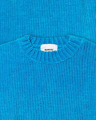 Bonsai Knitted Chenille Knit Crewneck Blu