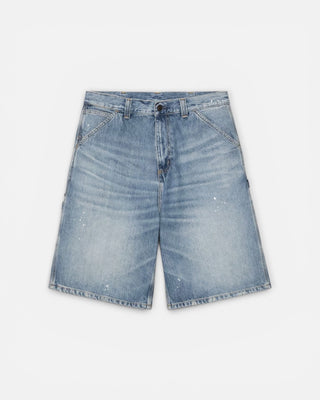 Carhartt WIP OG Single Knee Short Blue Destroy Wash Splatter