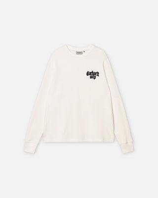 Carhartt WIP L/S Blackletter Waffle T-Shirt Wax/Black