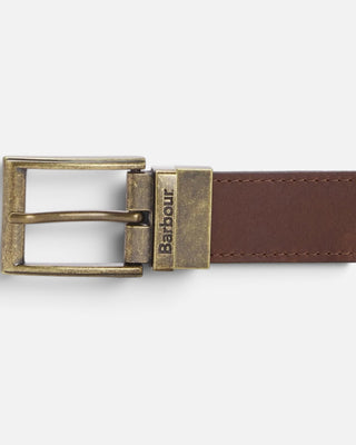Barbour Reversible Tartan Leather Belt Brown