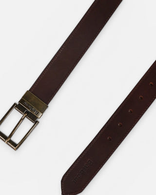 Barbour Reversible Tartan Leather Belt Brown